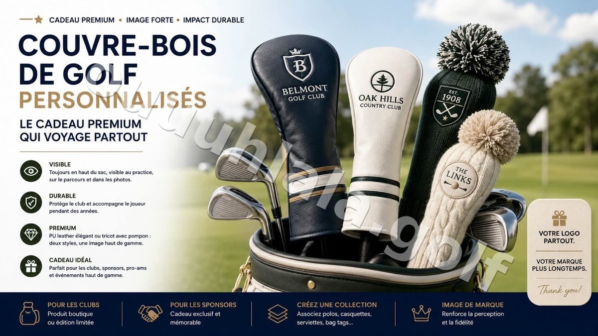 Couvre-bois de golf personnalisés : le cadeau premium qui voyage partout