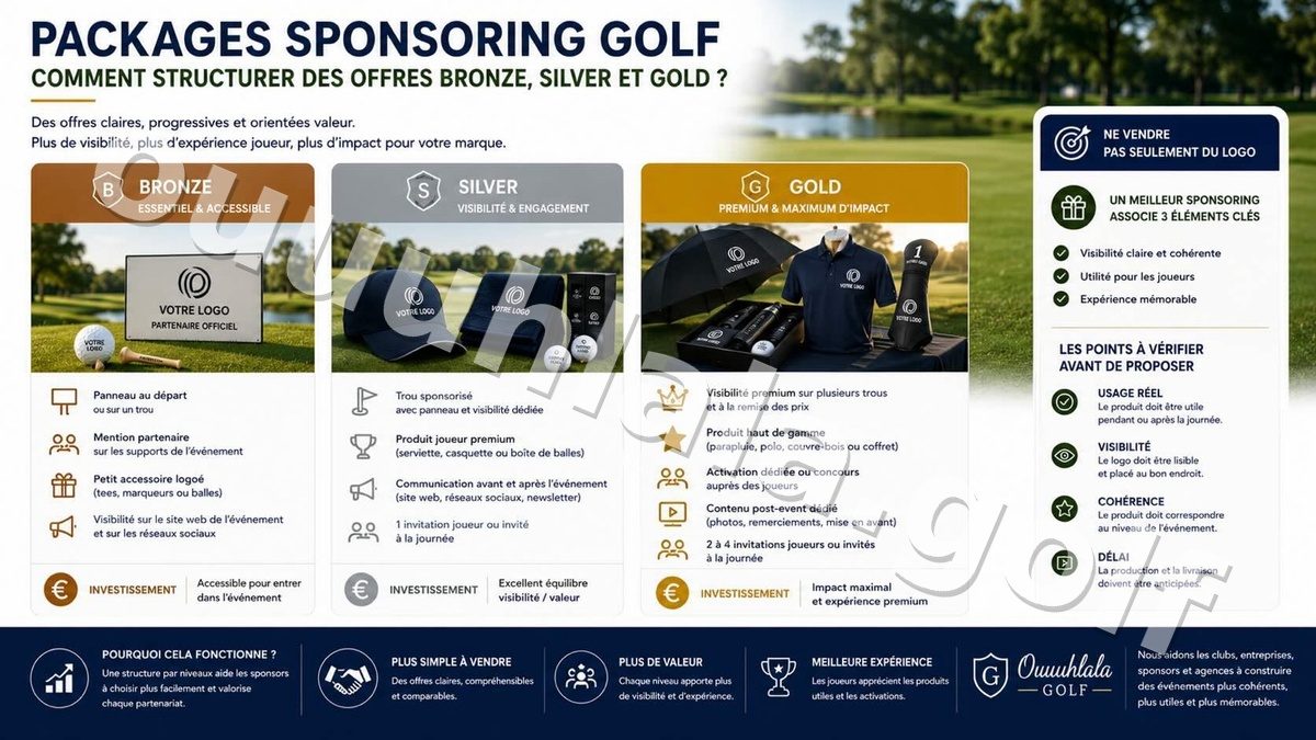 Packages sponsoring golf : comment structurer des offres Bronze, Silver et Gold