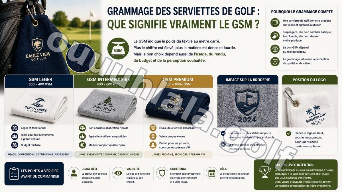 Grammage des serviettes de golf : que signifie vraiment le GSM ?
