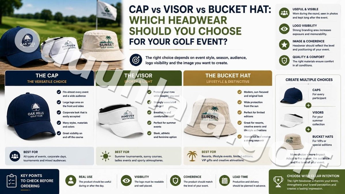 Cap vs Visor vs Bucket Hat: Which Headwear Should You Choose for Your Golf Event?