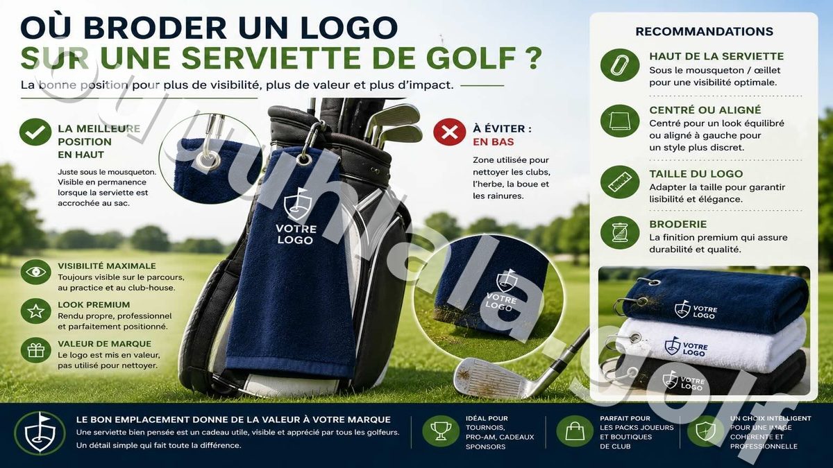 Où broder un logo sur une serviette de golf ?