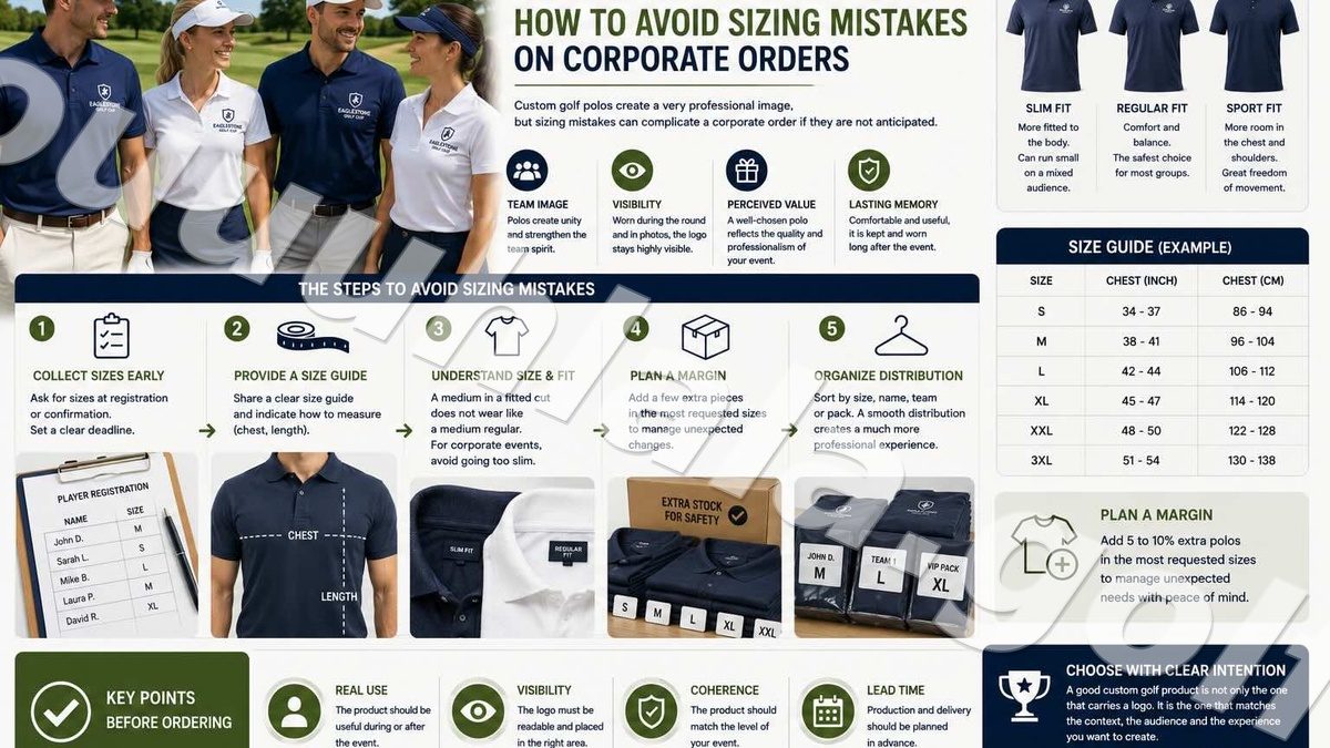 Custom Golf Polos: How to Avoid Sizing Mistakes on Corporate Orders