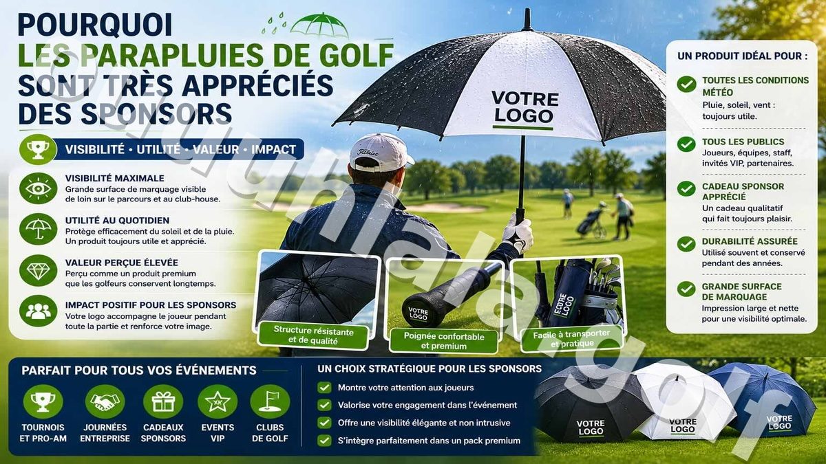 Pourquoi les parapluies de golf sont très appréciés des sponsors