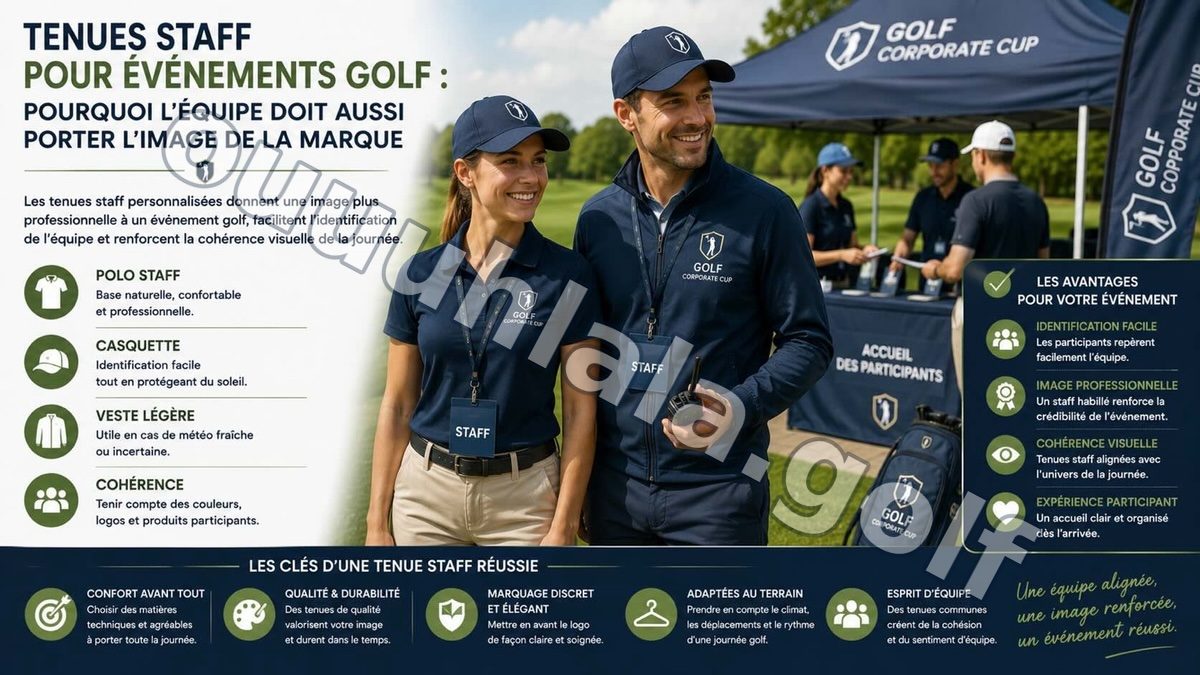 Tenues staff pour événements golf : pourquoi l’équipe doit aussi porter l’image de la marque