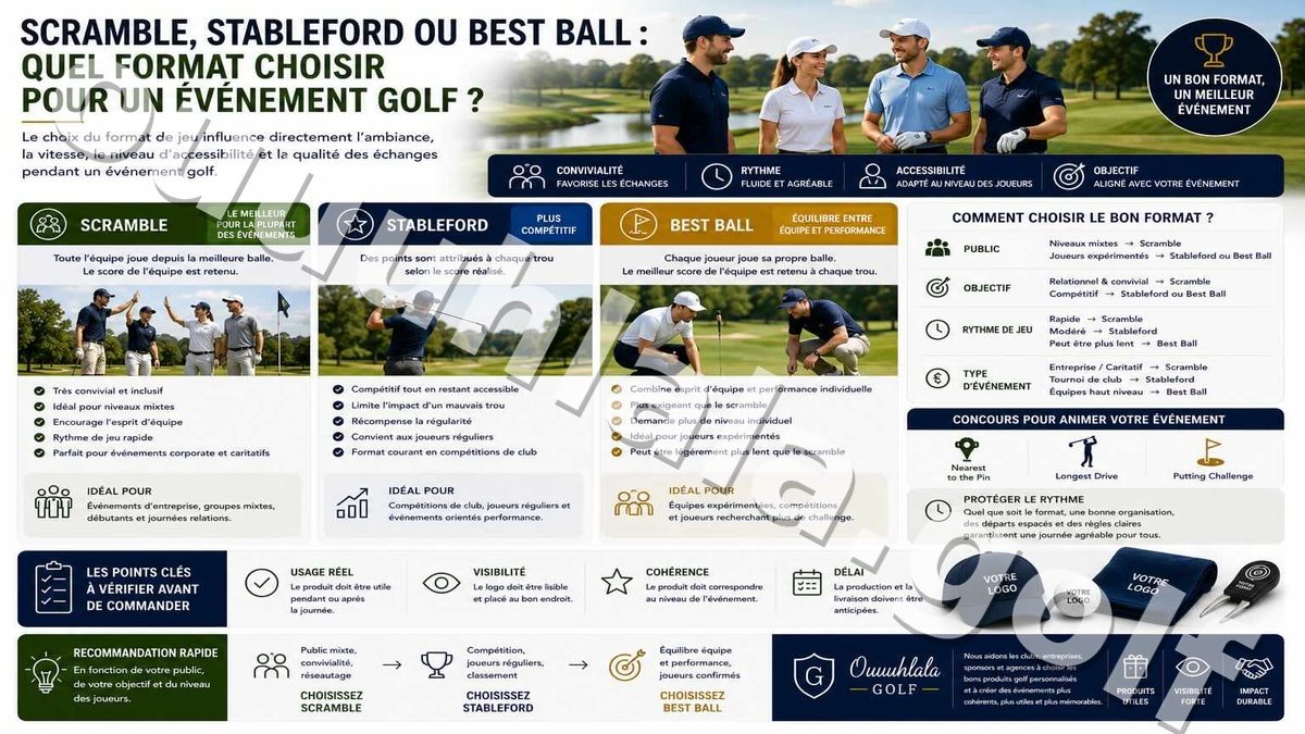 Scramble, Stableford ou Best Ball : quel format choisir pour un événement golf ?