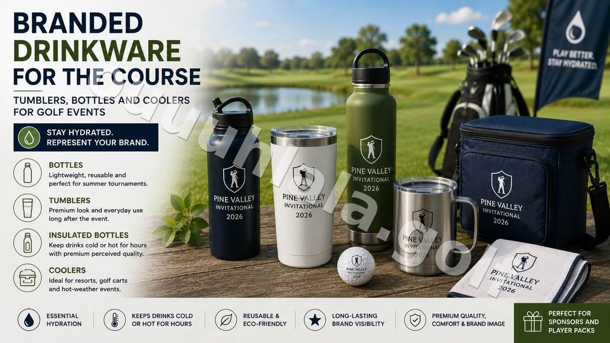 Branded Drinkware for the Course: Tumblers, Bottles and Coolers