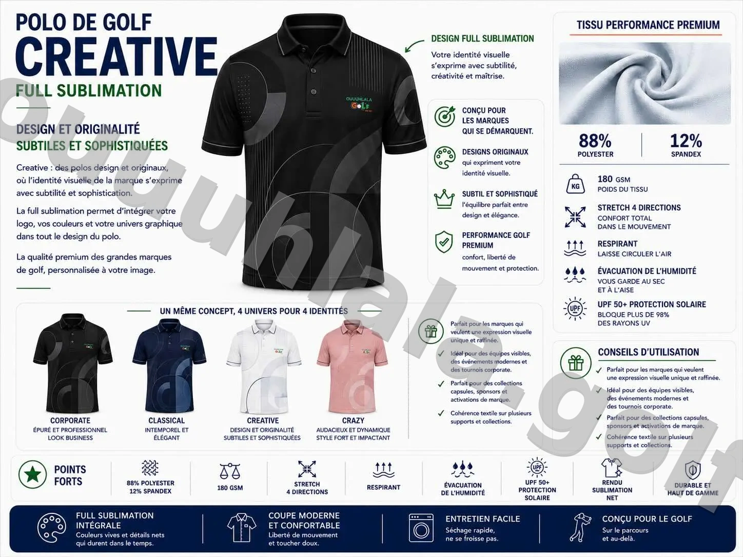Creative - Le Polo Sublimation Premium Réinventé